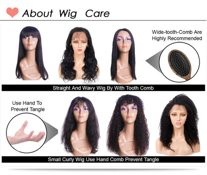 Straight Bob Human Hair Wig with Bangs