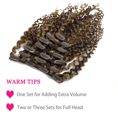 P4/27 Kinky Curly Clip-In Hair Extensions
