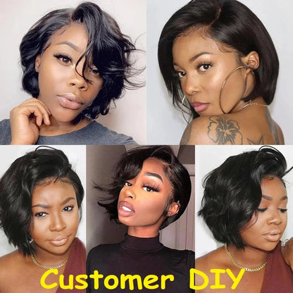 Straight Pixie Cut Short Bob Wigs Human Hair