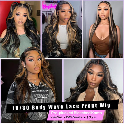 1B/30 Body Wave 30 Inch premium Lace Wig