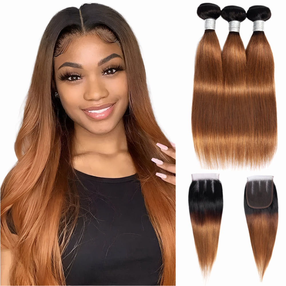 Luxe Lace Closure Brazilian Human Hair 3/4 Extensions