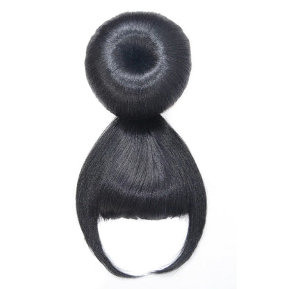 Synthetic Hair Chignon with Bangs