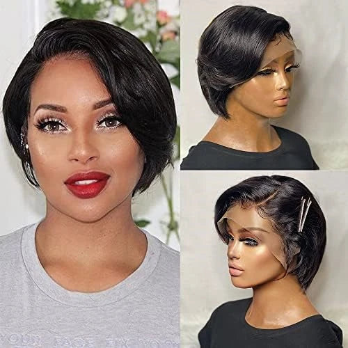 Straight Pixie Cut Short Bob Wigs Human Hair