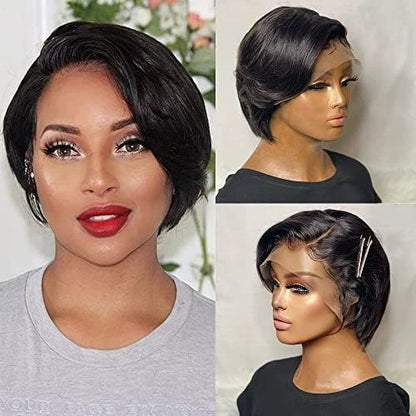 Straight Pixie Cut Short Bob Wigs Human Hair